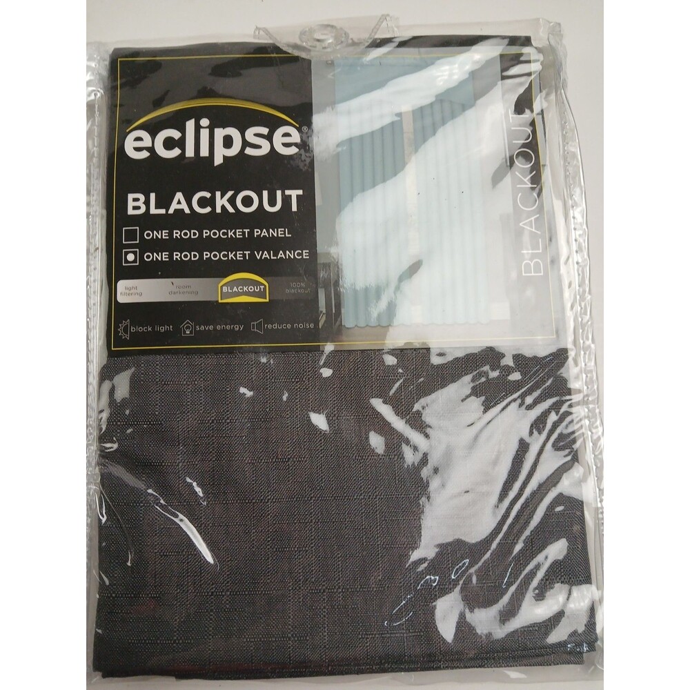 NEW Eclipse Blackout 42 x 18 Tab Top single curtain panel 'Charcoal' #CT21